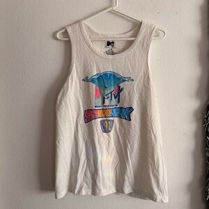 Vintage 1991 MTV Graphic Tee with Blue and Pink Accents